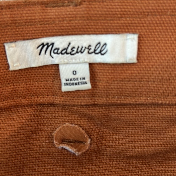 Madewell A Line Button Front Pocket Mini Skirt - Picture 4 of 5